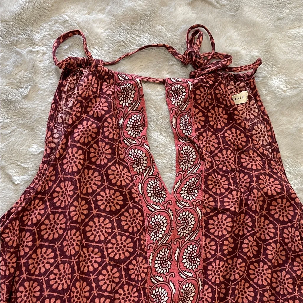 Aeropostale Maroon Pink Patterned Halter Neck Romper Women's XS - Image 3