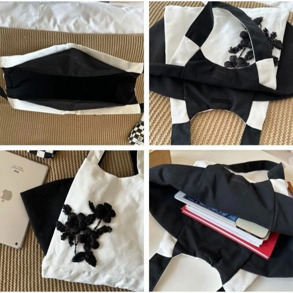 Handmade unique Fashion flowers 3D stereoscopic embroidery floral Tote Bag Woman - Image 7