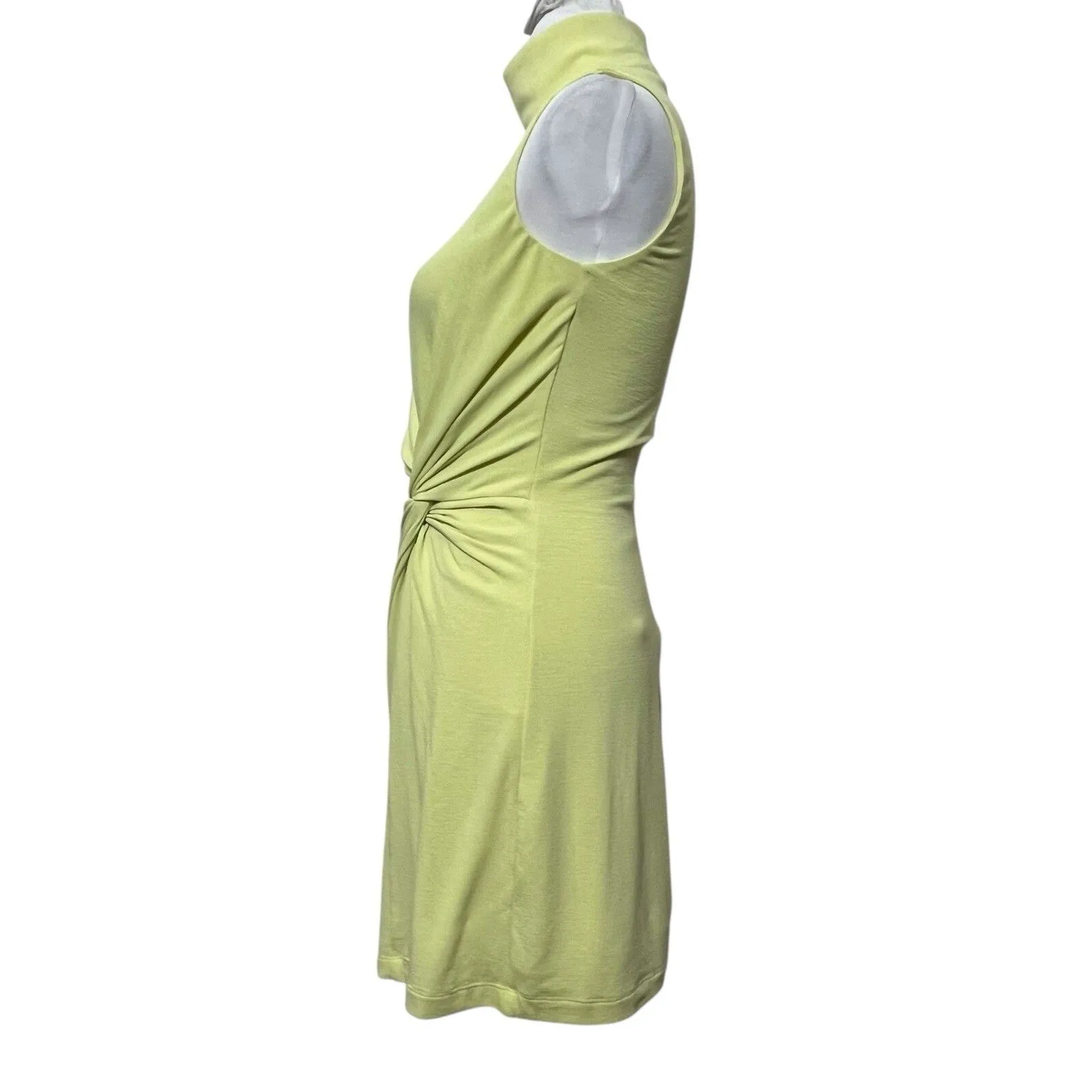 Song of Style Woodrow Mini Dress Small Key Lime Green Jersey Coctail Party Knot - Image 6