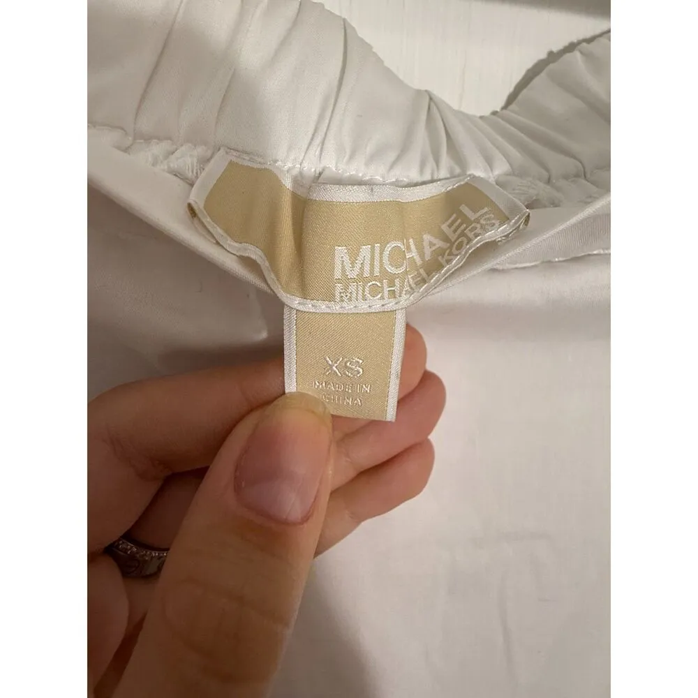 Michael Kors White Trumpet Sleeve Eyelet Off The Shoulder Top - Image 4