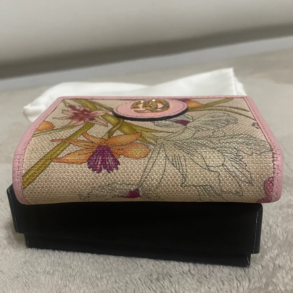 Gucci Floral Canvas Compact Wallet - Image 7
