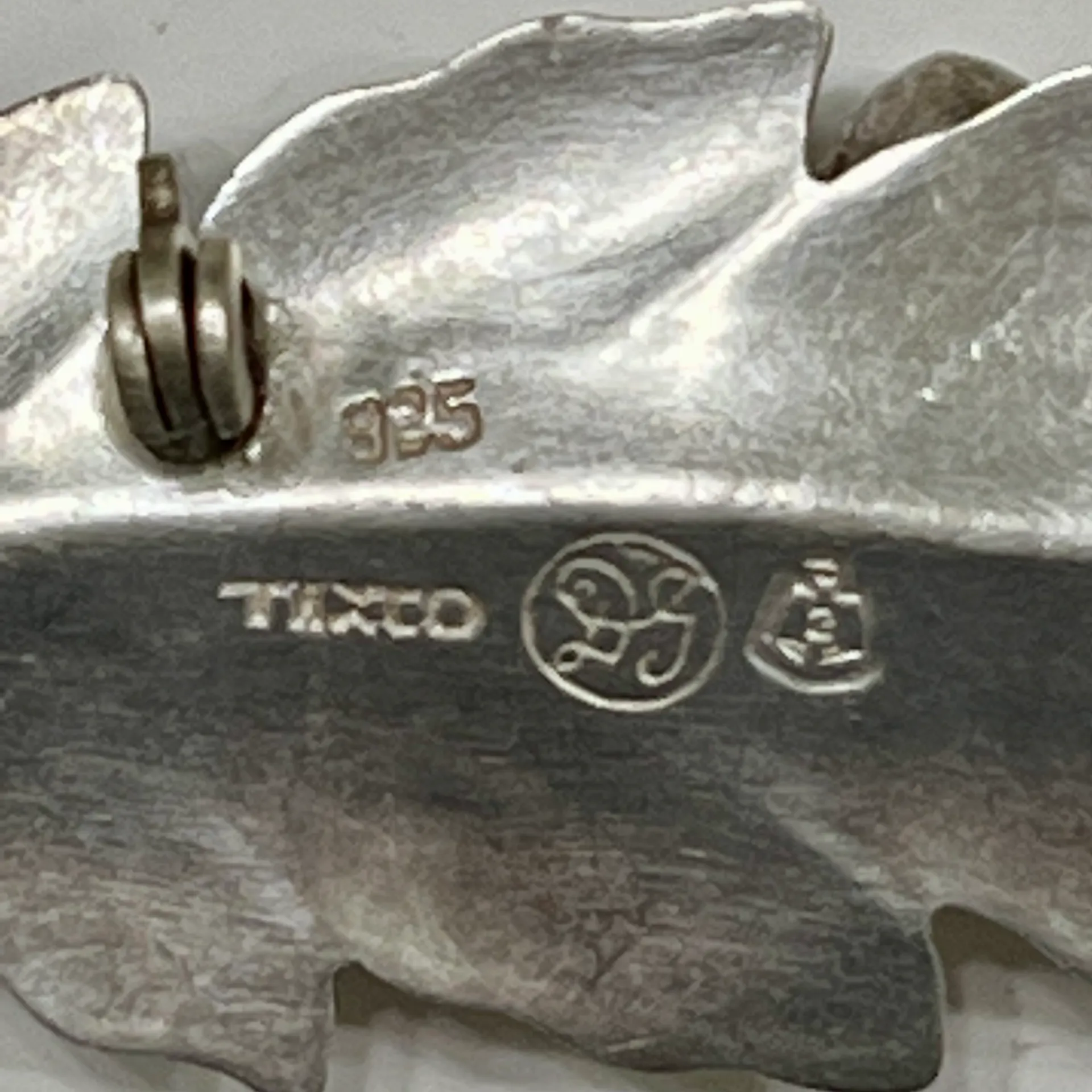 Vintage Texco 925 signed silver leaf brooch pin - Image 3