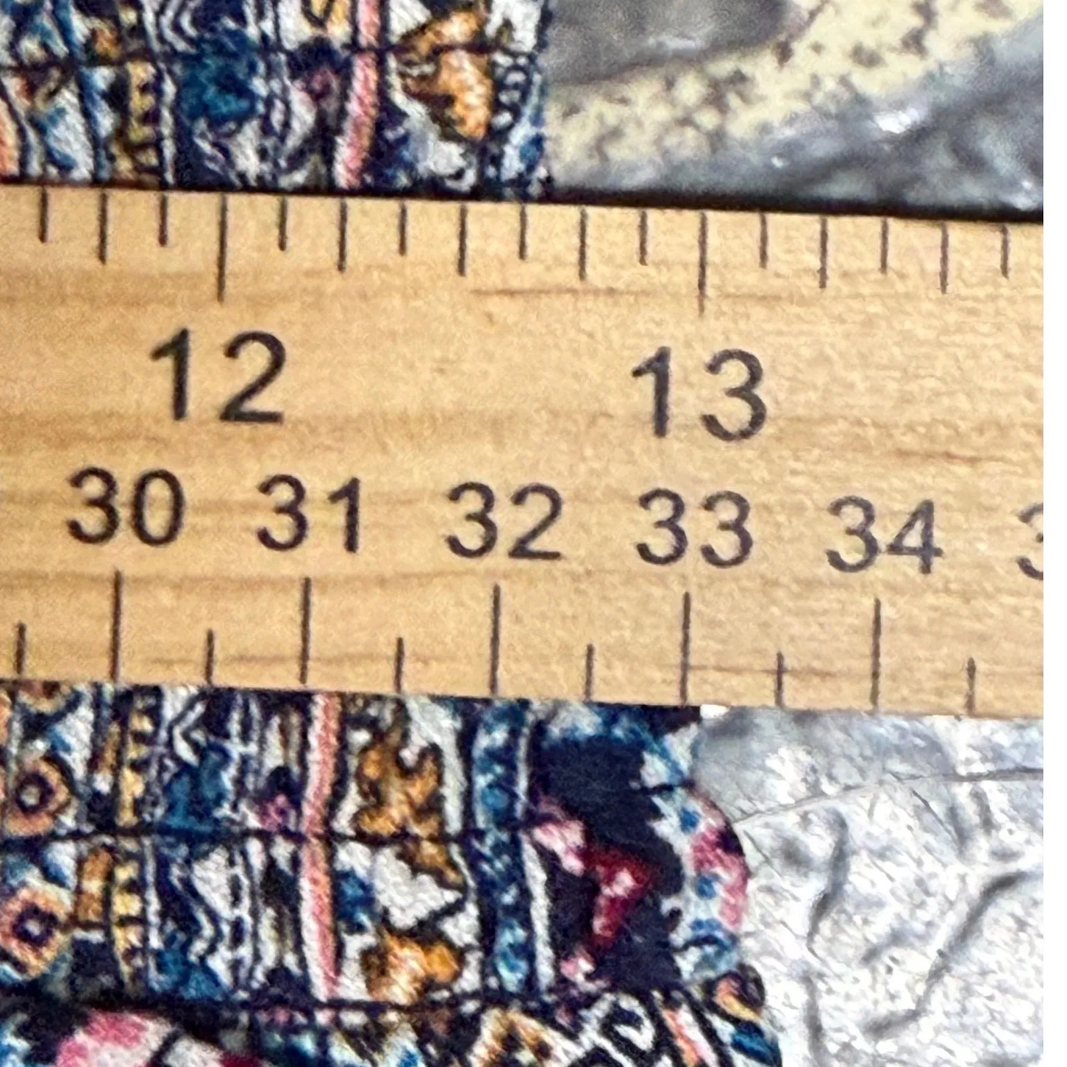 Pink Rose Vintage Boho Print Wide Leg Pants Women's Small Blue Elastic Waist - Image 8