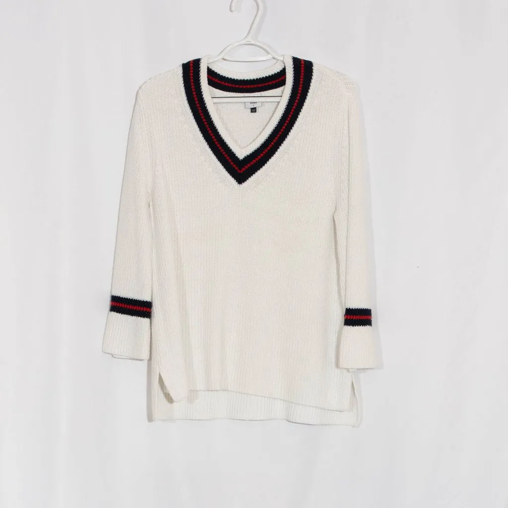 CABI Women's Faye Ace Bell Sleeve V-Neck Knitted Sweater Size L - Image 6