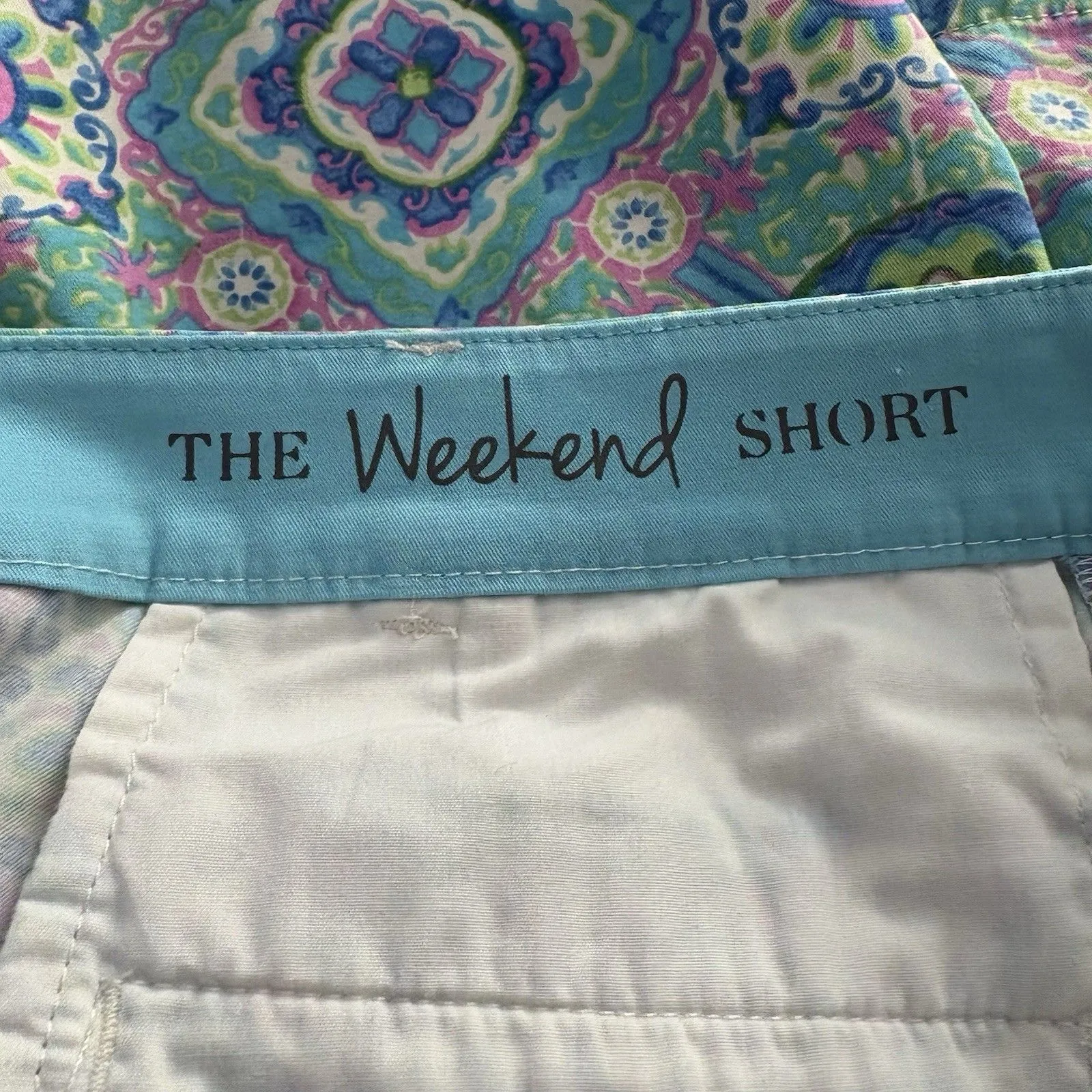 Women's Talbots The Weekend Shorts White Blue Pink Green Fresco Paisley - 2 - Image 8