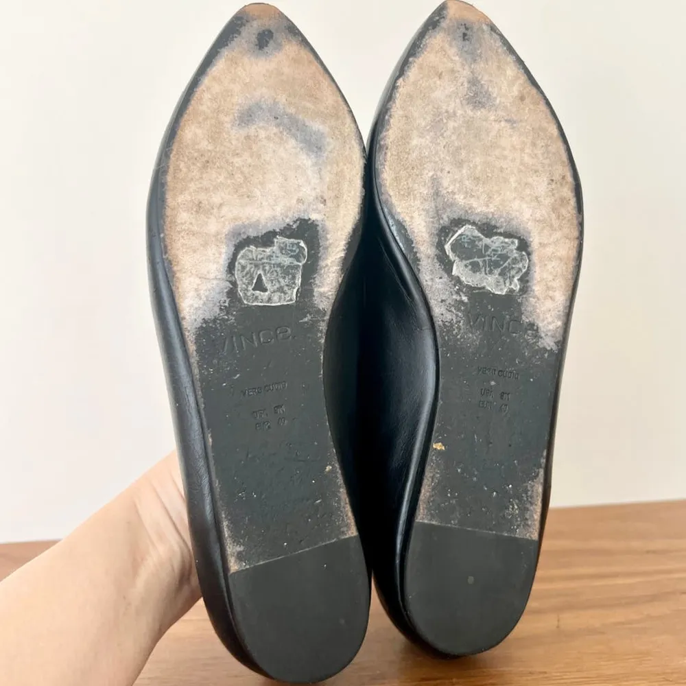 Vince Nikita Calf Hair Leather Slip On Flat Loafers Black Women's Size US 9 / 40 - Image 10