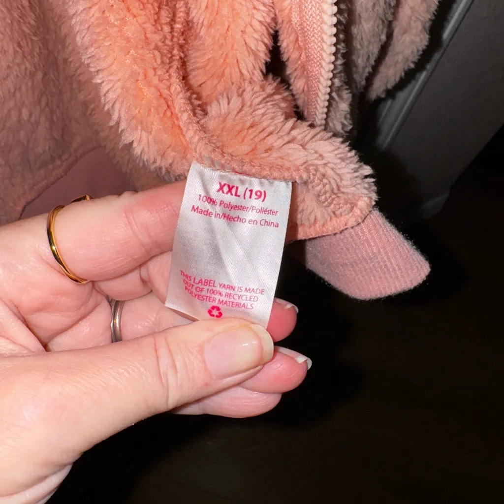 No Boundaries Women's Junior's Faux Sherpa Zip Hoodie Pink Plus XXL (19) - Image 8