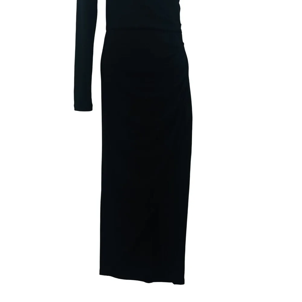 Dynamite One Shoulder Long Sleeve Jersey Ruched Midi Dress Black XS - Image 5