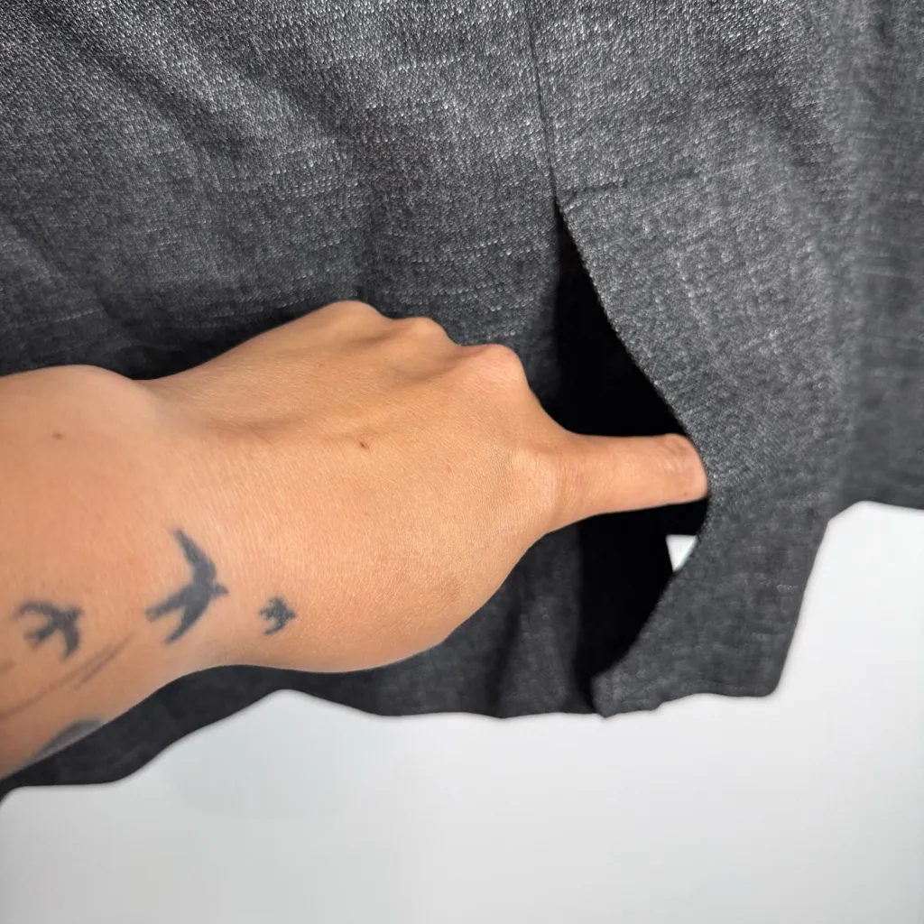 NWT Massimo‎ Dutti Long Blazer Melange Pockets Black Notch Lapel Collar Medium - Image 12