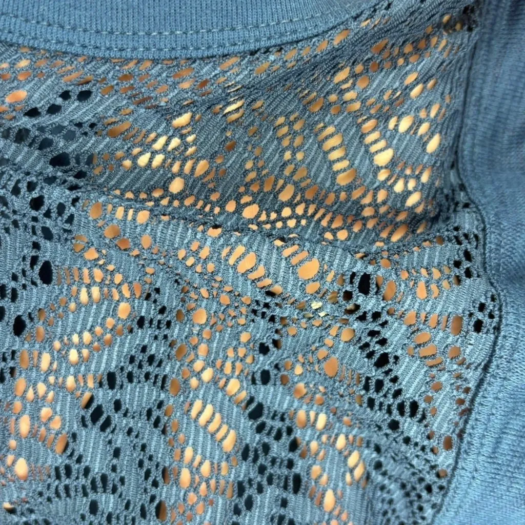 *Livi Active Top Womens Plus 18/20 Teal Lace Front Open Back Athleisure Shirt Blue - Image 8