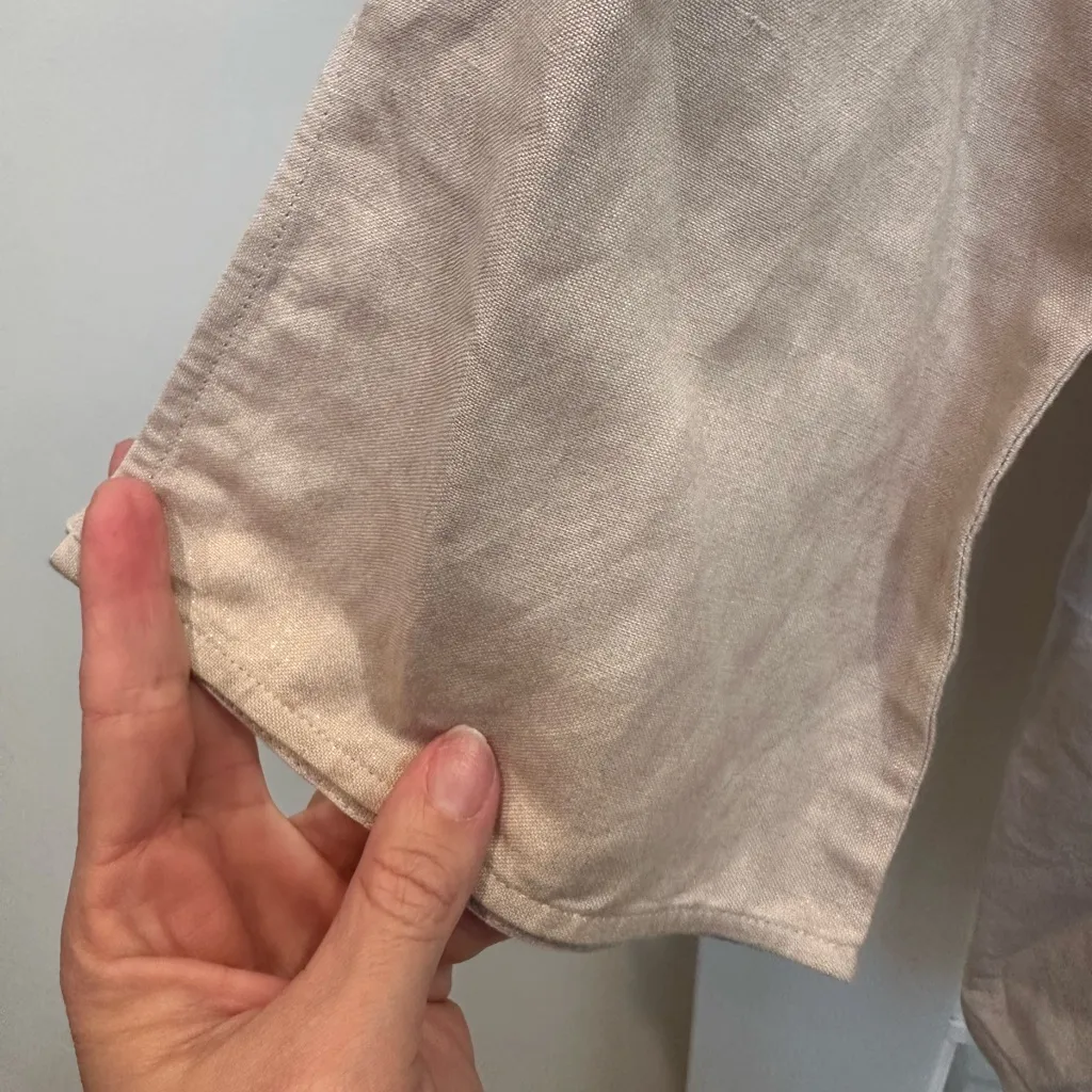 American Glamour Badgley Mischka Jewel Beaded Linen Jacket Blouse Plus Size 1X - Image 10