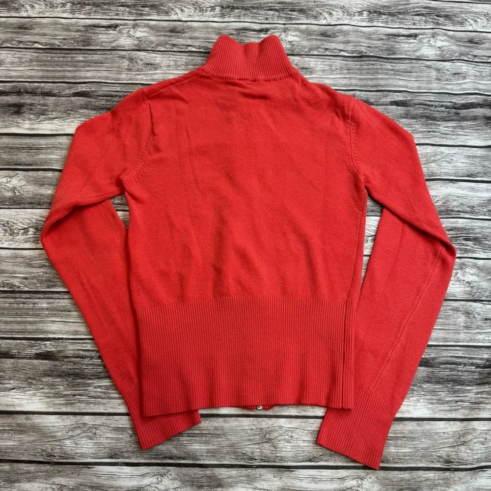 H&M Women's Long Sleeve Zip Cardigan Salmon Coral Pink Stretch 12 XS Extra Small - Image 14