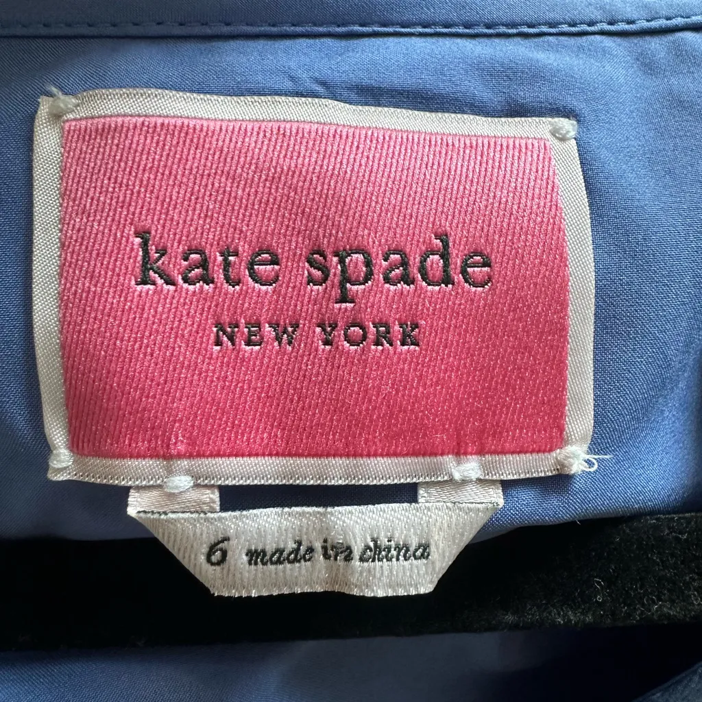 Kate Spade New York Cornflower Blue Tea Garden Dot Mini Dress Size 6 - Image 8