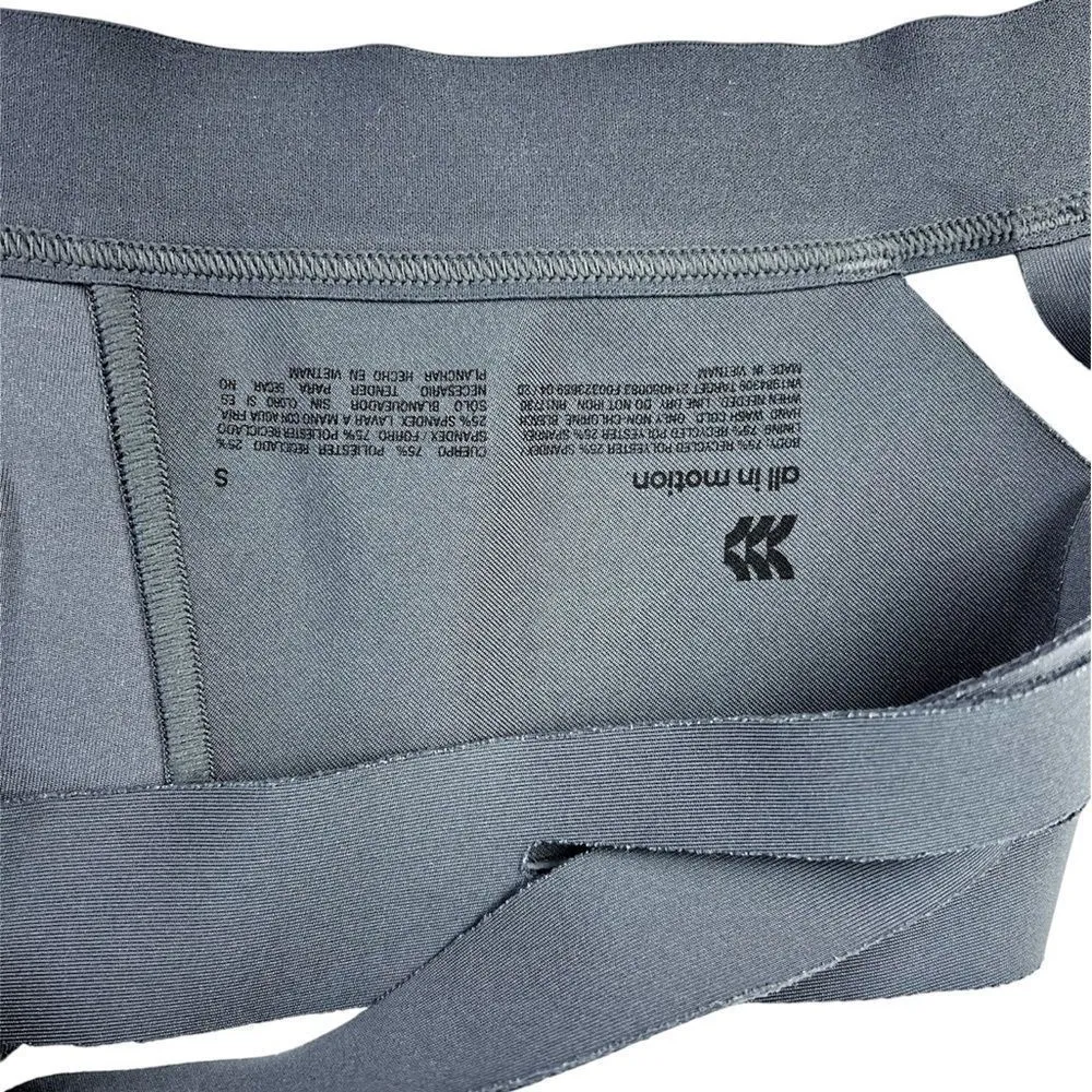 All In Motion Medium Support Dark Grey Sports Bra Strappy Back Size Small - Image 7