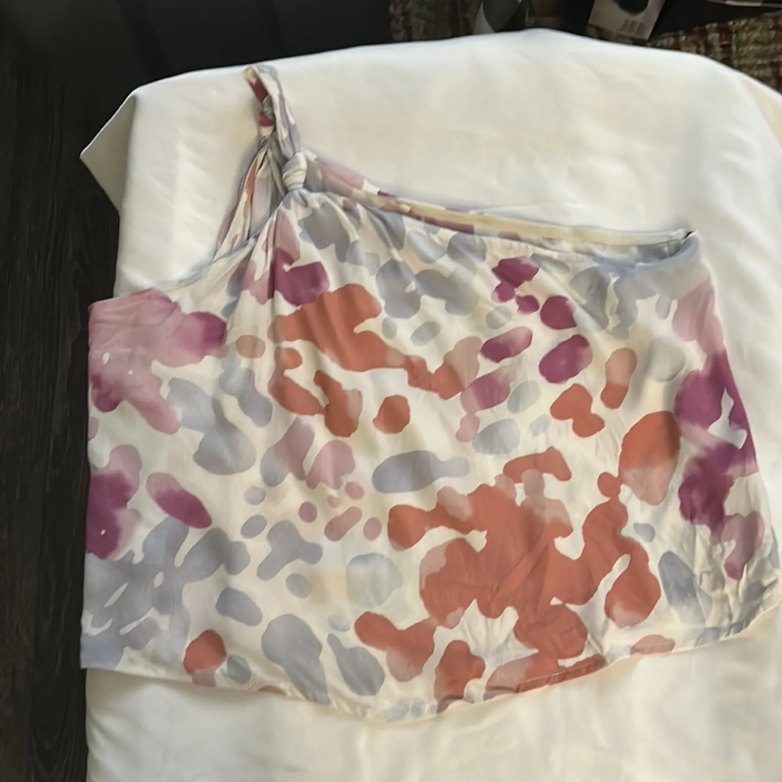 Sadie & Sage Mohini One Shoulder Knot Top S NEW/Issues Mermaidcore Coconut Girl White - Image 4