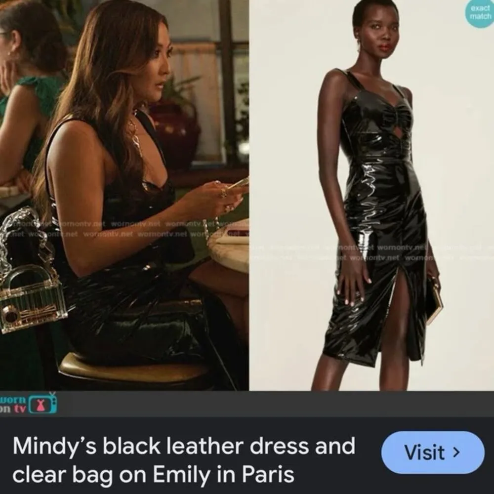 ASHLEY PARK x RTR L’Amour Vegan Leather Dress Size 8 MSRP $395 Black - Image 6