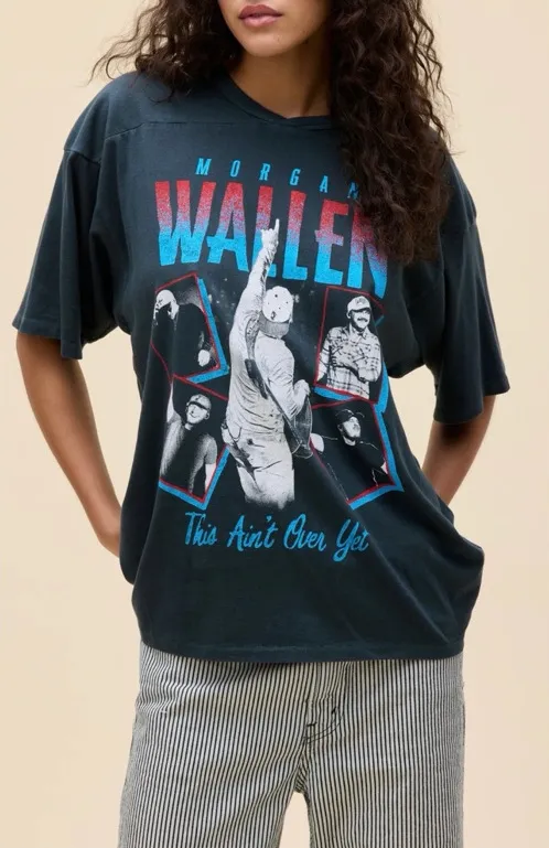 NWOT Daydreamer MORGAN WALLEN THIS AIN'T OVER YET OVERSIZED JERSEY TEE - small - Image 1