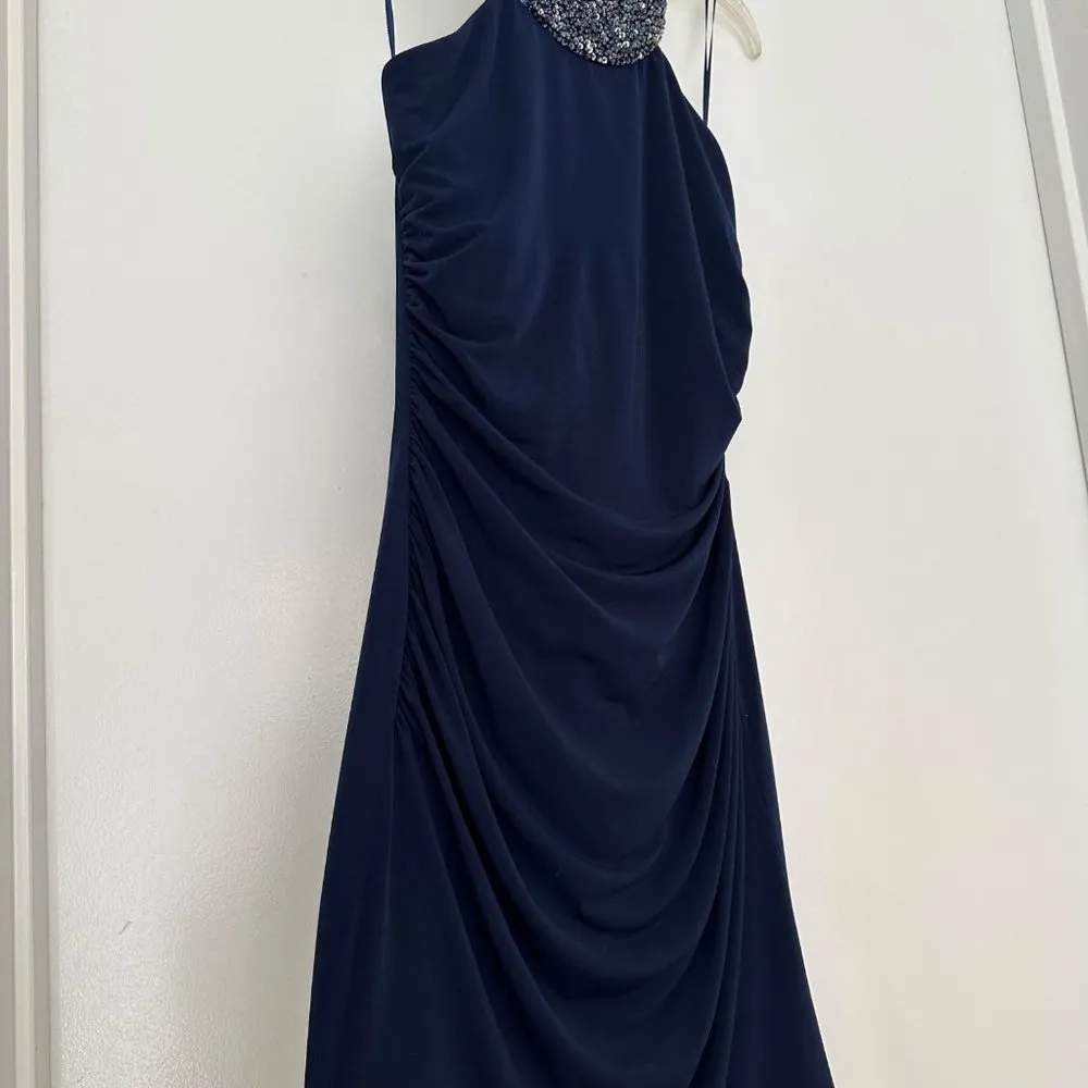 Navy Blue Backless Bodycon Cocktail Dress Sz 4-6 - Image 8