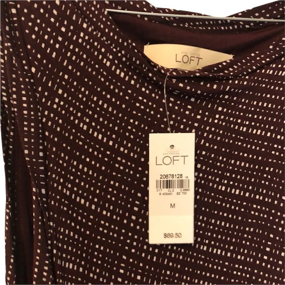 NWT LOFT deep purple and white dress - Image 7