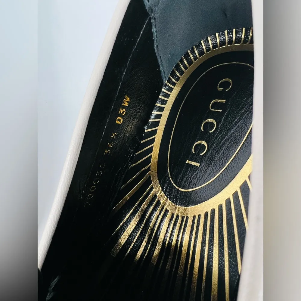 Gucci Logo Plaque Quentin Mystic White Women Moccasin Loafers Size EU 36.5 - Image 9