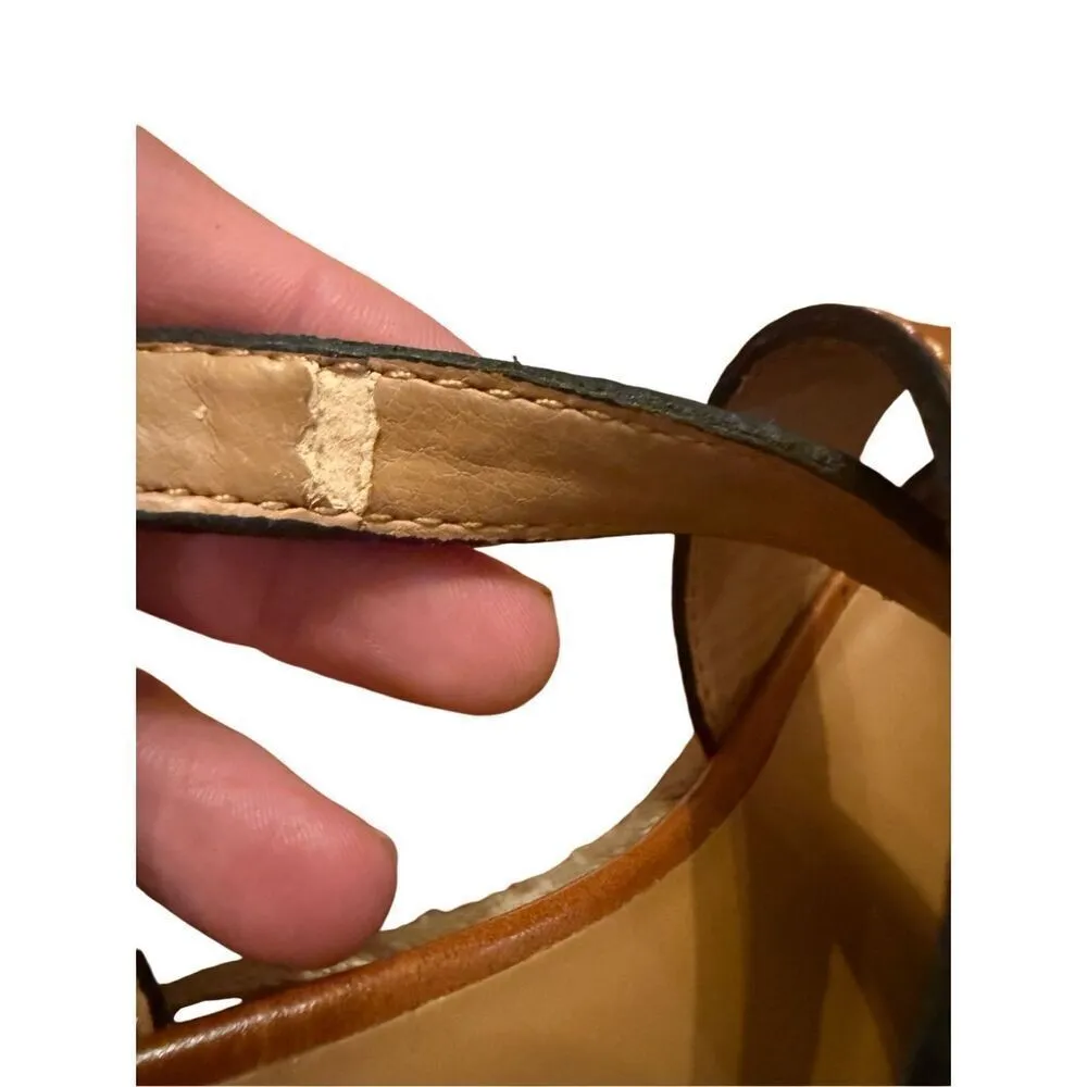 Patricia Nash Rafa Tuscan Tooled Leather Wedge Sandals Whiskey Brown Sz 7.5 - Image 5