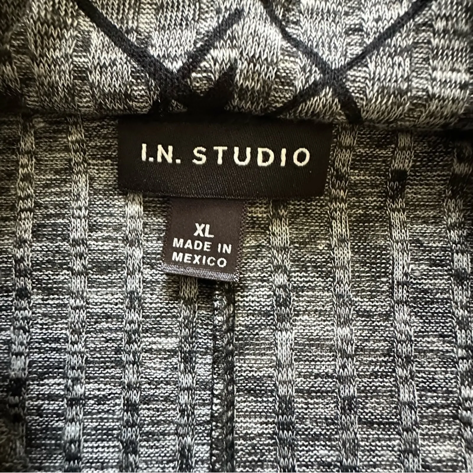 I.N. Studio Sweater Tunic Top Black Gray Cowl Neck 3/4 Sleeve Oversized XL NEW - Image 2
