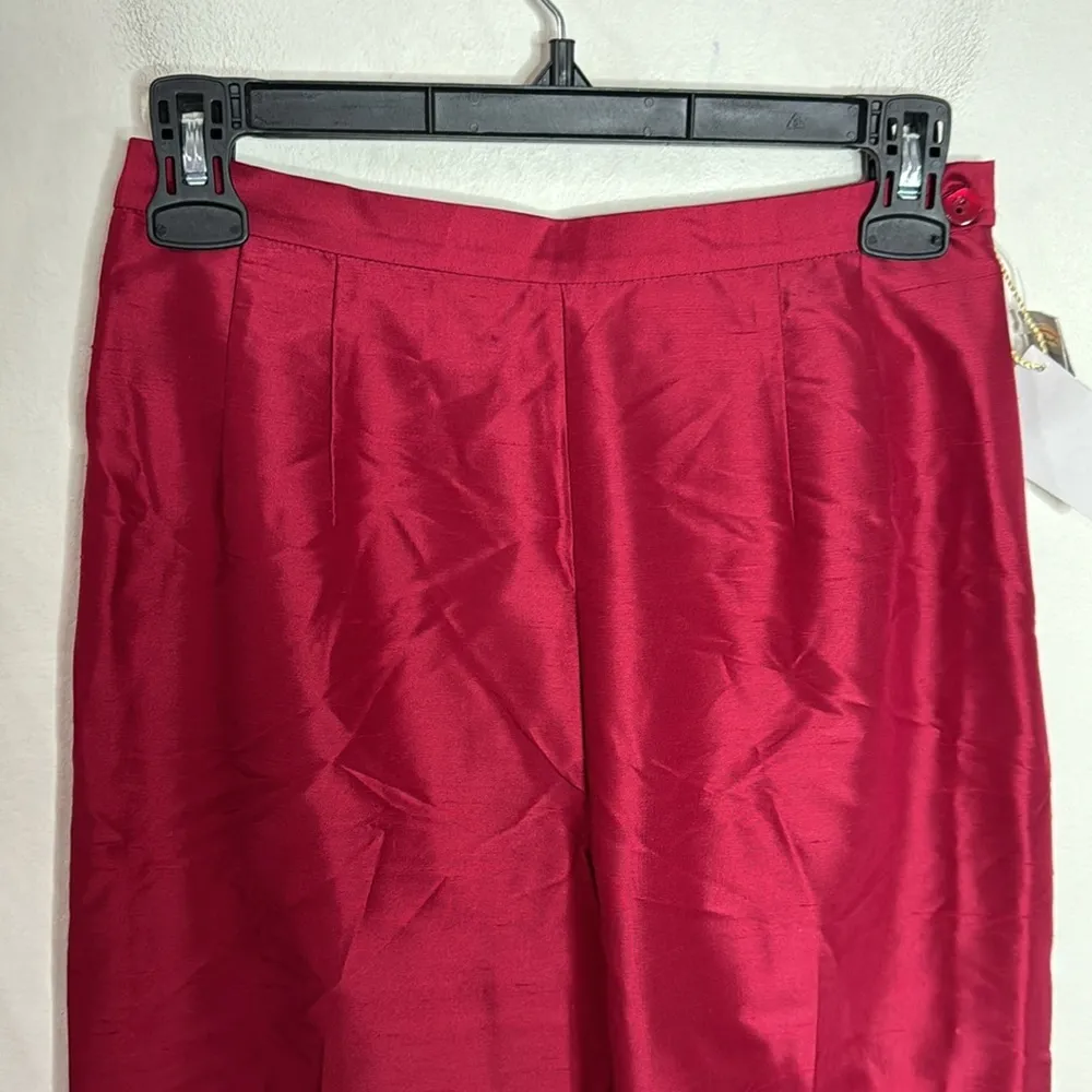 Talbots Silk Shantung Scarlett straight leg Pants Size 4 petite - Image 3