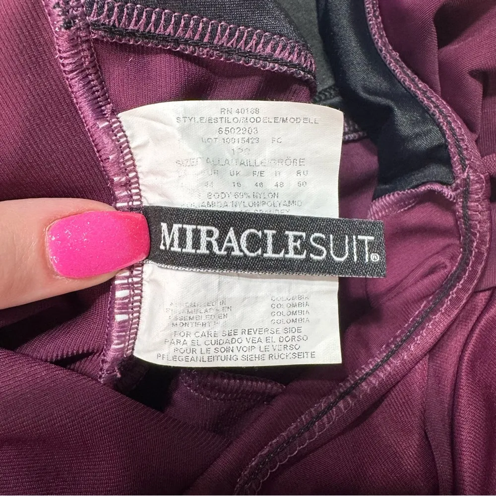 Miraclesuit Women’s Burgundy Megan Slimming One Piece Modest Swimsuit 14 - Image 9