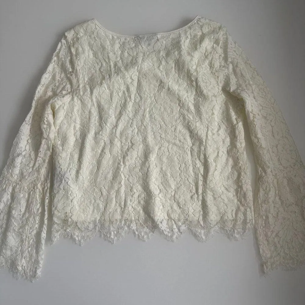 L Zac and Rachel Lace Bell Sleeve Top NWOT Size L - Image 2