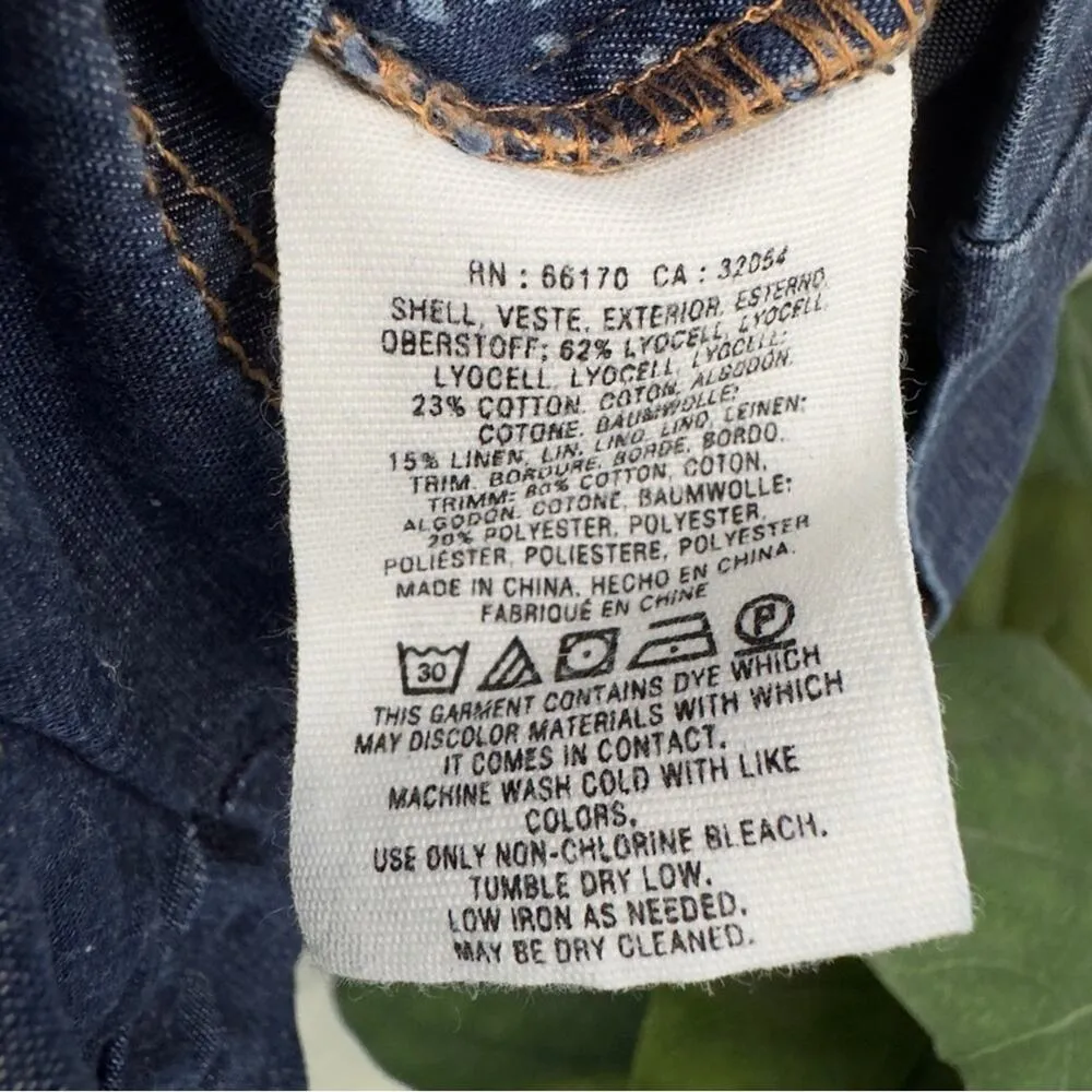 Pilcro and the Letterpress Denim Shorts Romper Wrap Tie Anthropologie Jean Blue - Image 5