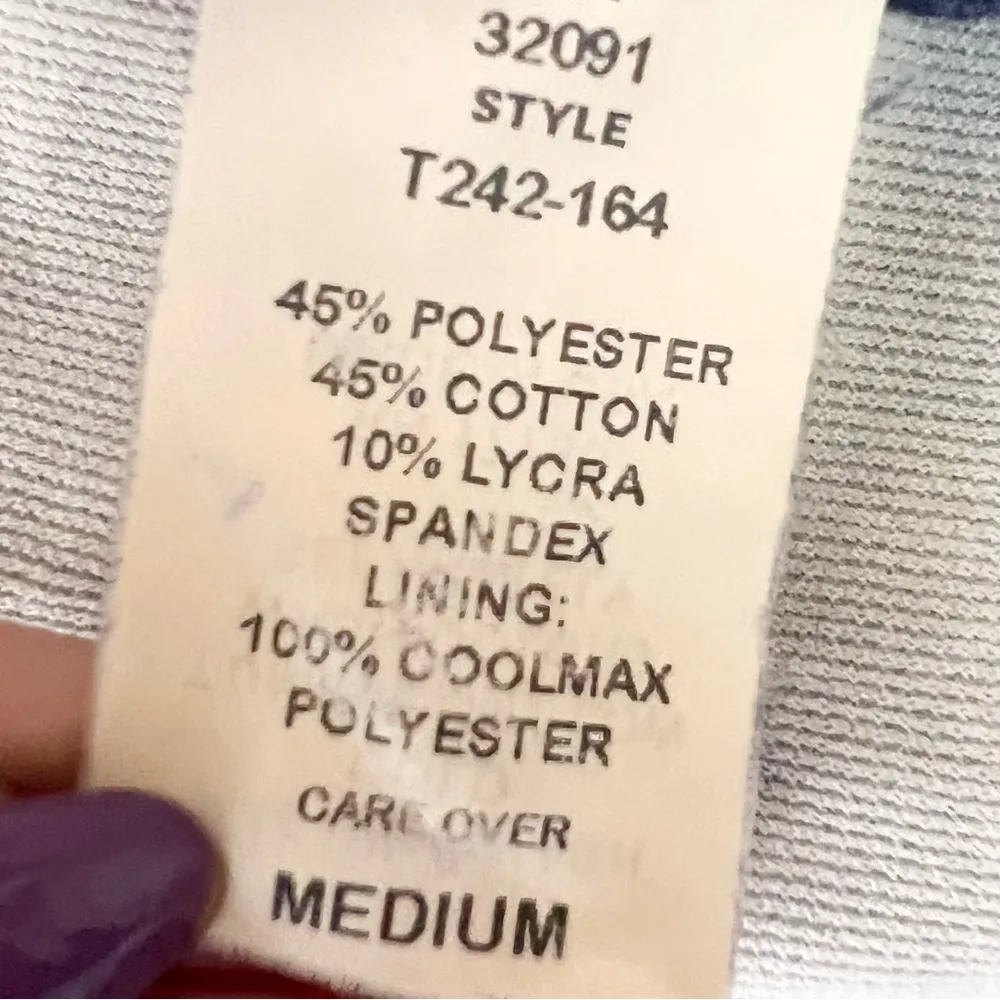 Yoga Workout Fitness Outfit Tank Top & Pants Size Medium/Large Blue & White - Image 11