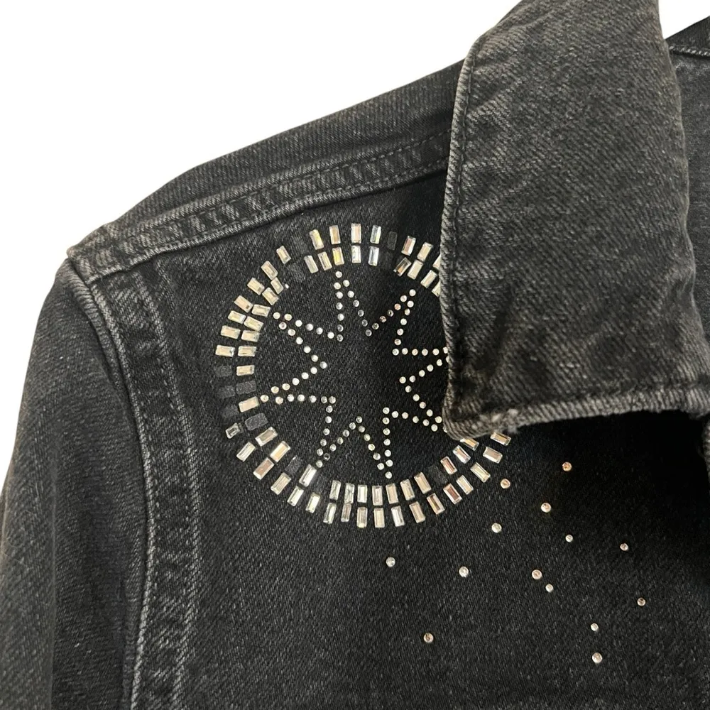 Denim Co. Black embellished denim jacket size 8 - Image 5