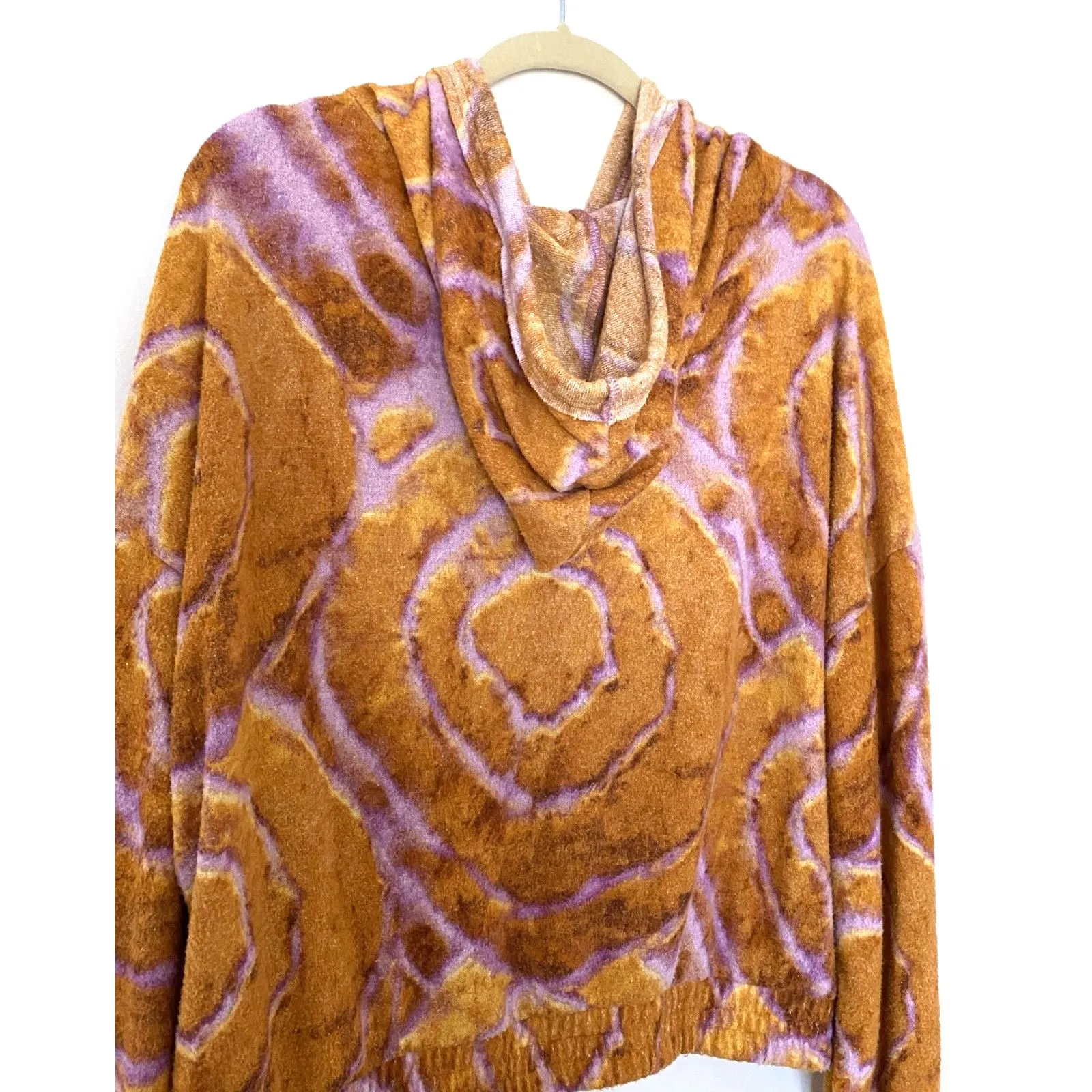 Out From Under Kelsey Fleece Zip Printed Full Zip Tie Dye Hoodie Sz M Orange Size M - Image 10