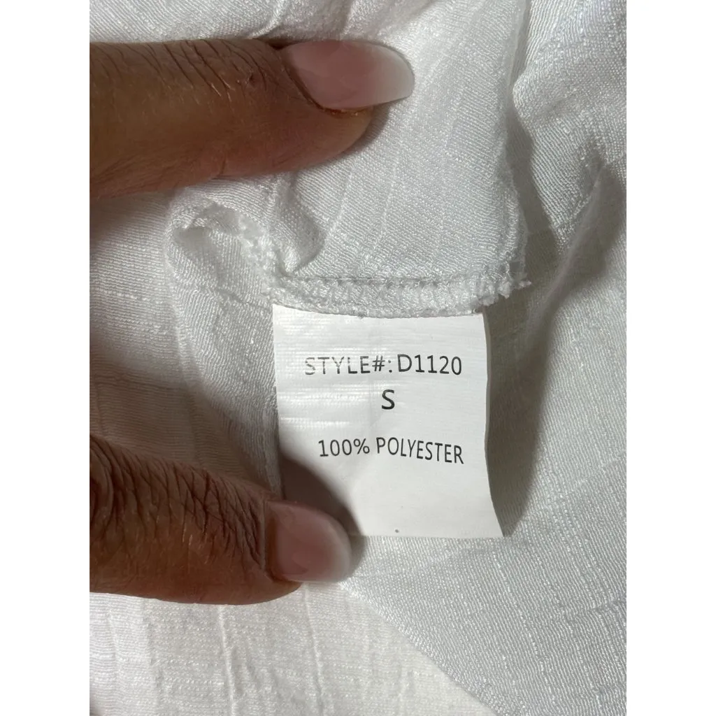 Vivid Size S Womens Open Kimono Cardigan With Lace Trim Elegant White - Image 6