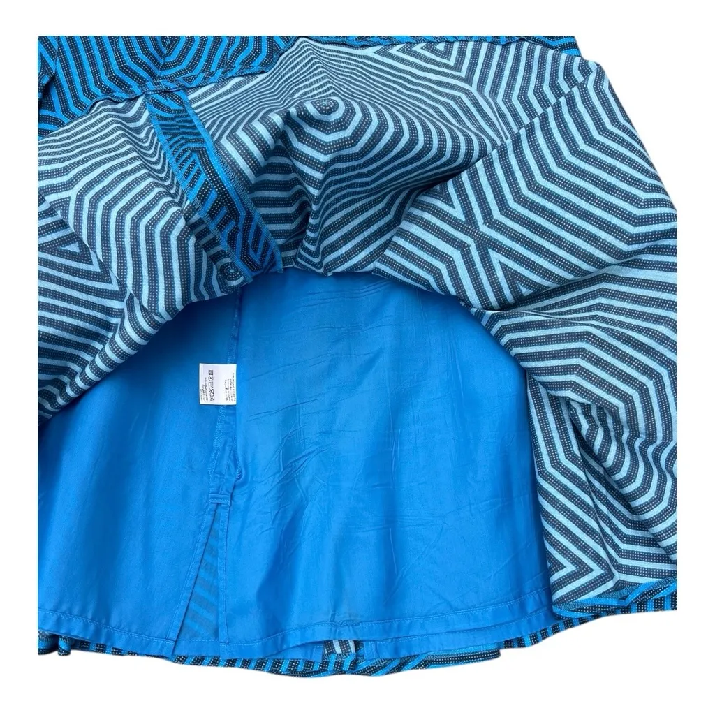 Akris Punto Fun Geometric Print  A Line Mini Pleated Cotton Skirt Women's Size 6 - Image 13