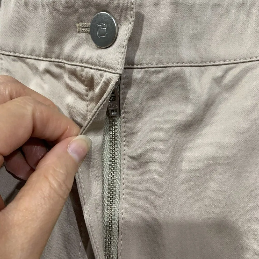 Lafayette 148 New York Size 16 Fulton Champagne Beige Shiny Pant Pockets Women's - Image 6