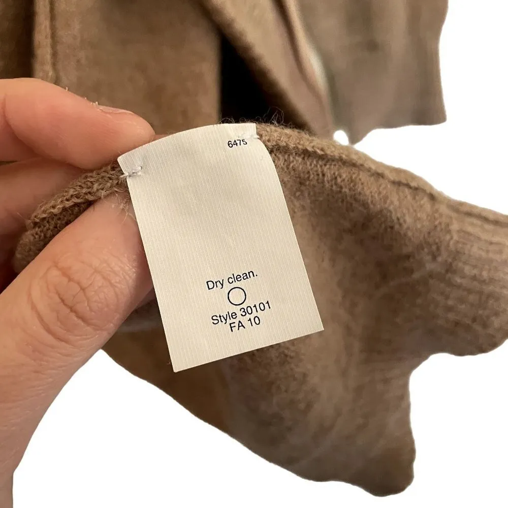 J.Crew sandy colored tan minimalist silk wool cardigan pullover comfort warm Brown Size M - Image 6