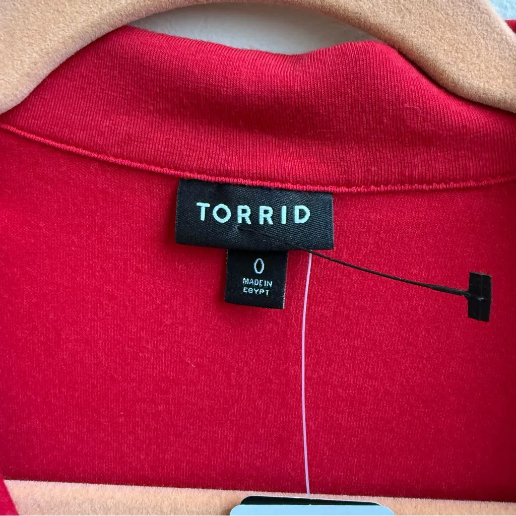 NWT Torrid  Mini Jersey Long Sleeve Collar Surplice Dress red Size Large - Image 5