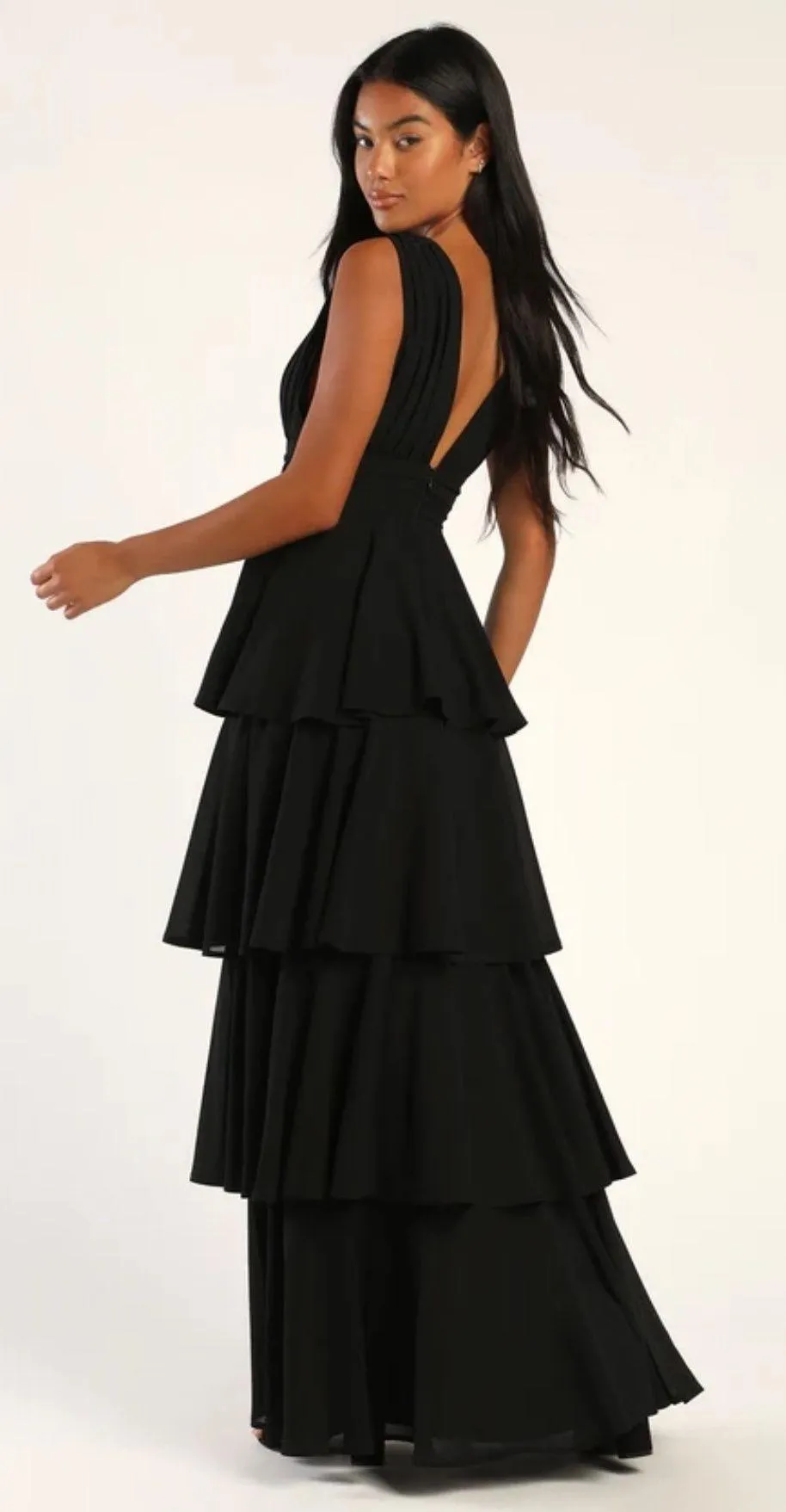 Black Tiered Dress - Image 2