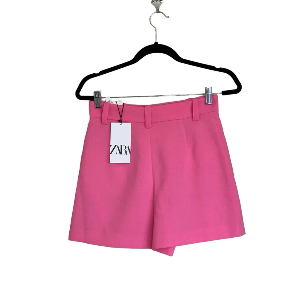 NWT ZARA Woman BASICS HIGH WAISTED SHORTS Pink  XS - Image 9