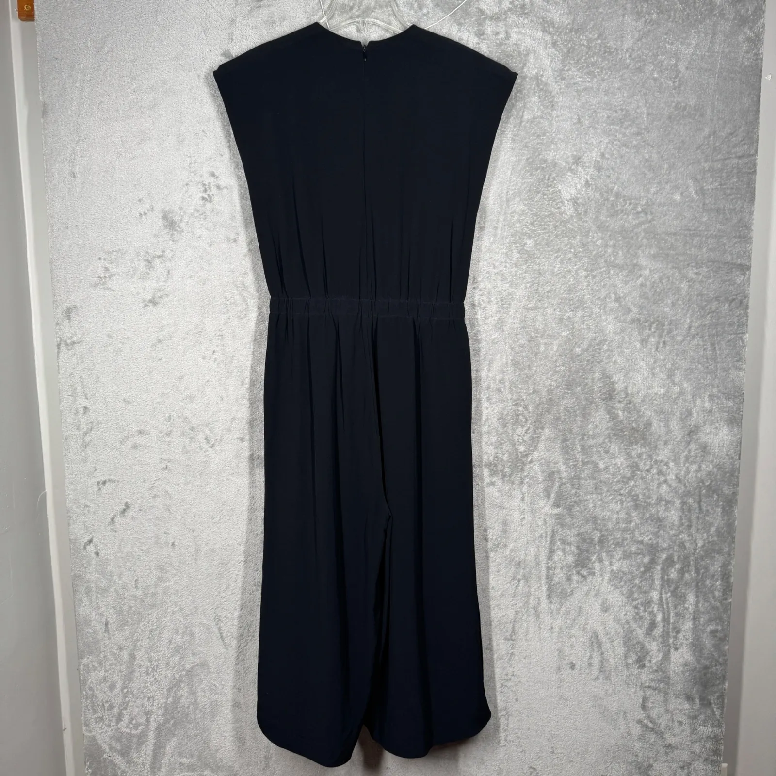 Eileen Fisher Jumpsuit Drawstring Waist‎ Sleeveless Career Casual Black Size XXS - Image 4