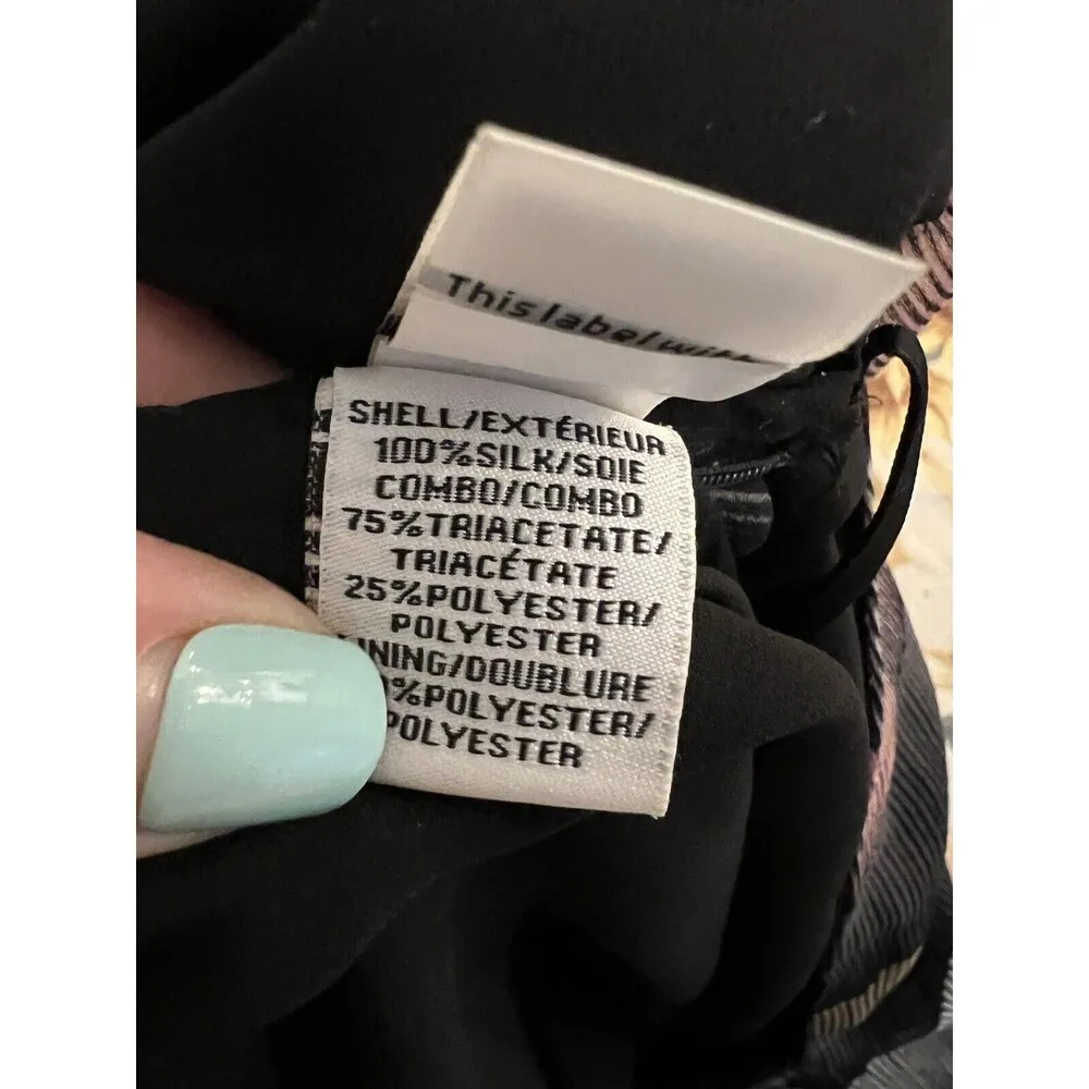 Diane Von Furstenberg Lizbeth Silk Geometric Quilted Waistband V-Neck Dress 6 - Image 9