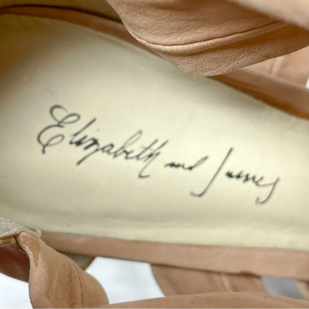 NEW Elizabeth & James Love 100% Leather Nude Strappy Sandal Heels Designer 8 - Image 7