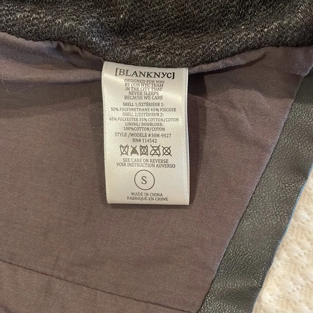 Blank NYC asymmetrical jacket with leather, Small - Image 6