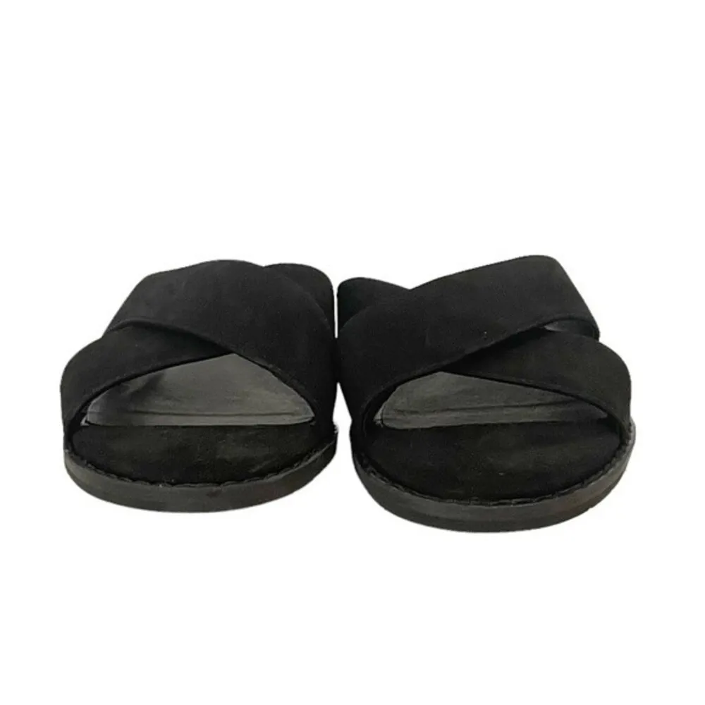 NEW Eileen Fisher Cross Strap Sandal Black Suede Size 8 Minimalist Slides NWOT - Image 9