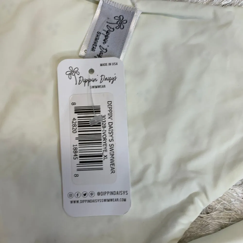 NWT Dippin' Daisy's Ivory Eyelet Bikini Bottoms Sz XL - Image 4