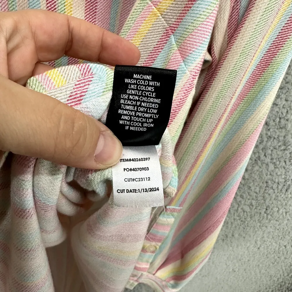 Torrid Button Shirt Women 2‎ Pastel Rainbow Stripe Soft Girl Y2K Preppy Casual - Image 6