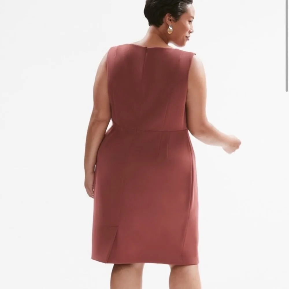 mm lafleur ryann stretch twill knee length pencil dress brick red - Image 8