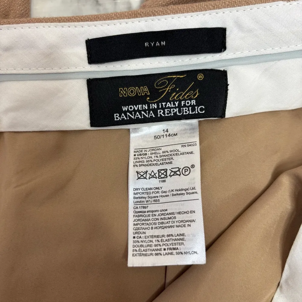 Banana republic Ryan Fit Nova Fides Italian Wool Blend Slim Pant brown tan 14 - Image 3