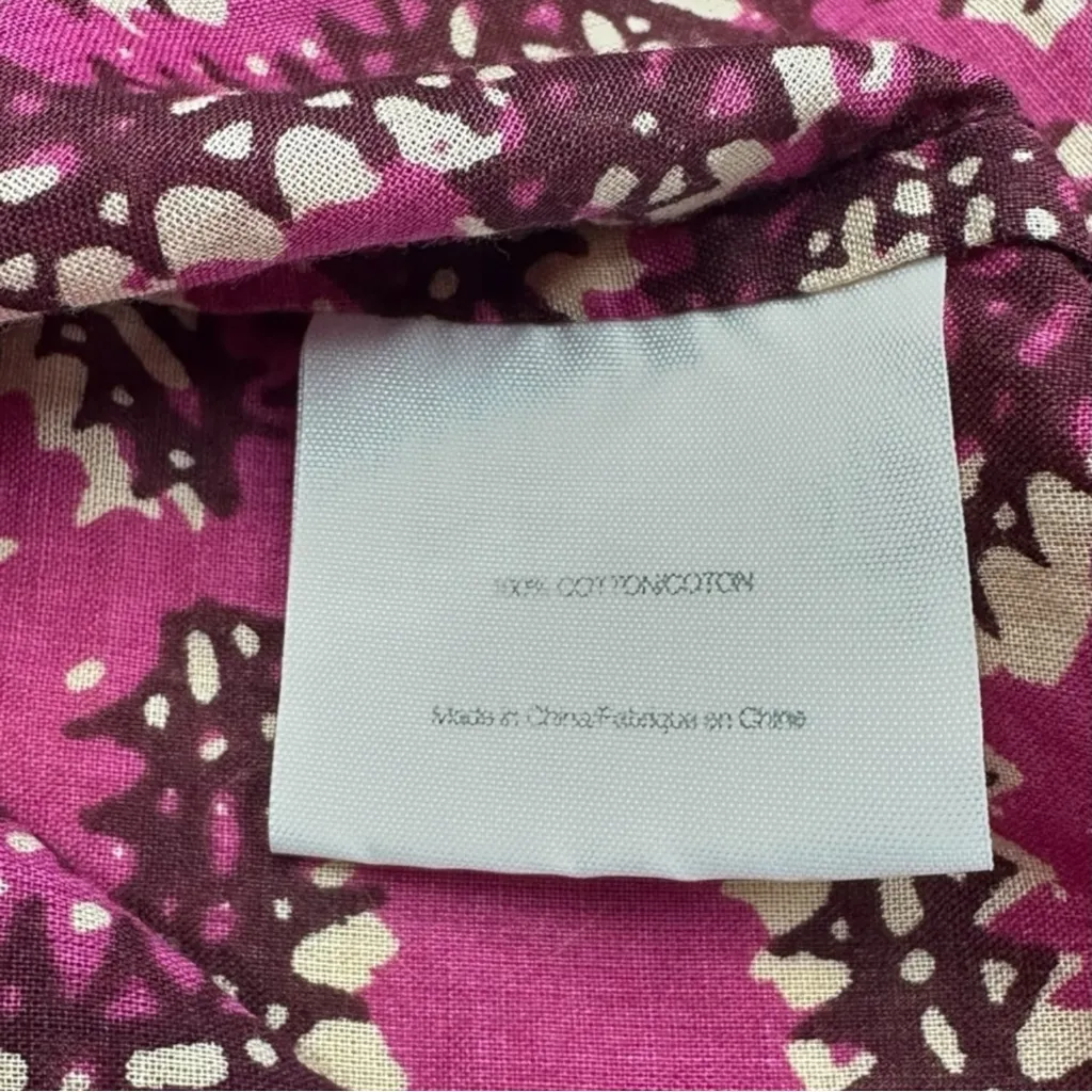Tory Burch Purple Print 100% Cotton Shell Size 4 - Image 6